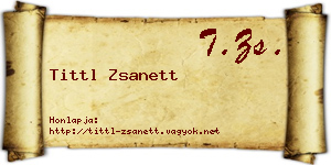Tittl Zsanett névjegykártya